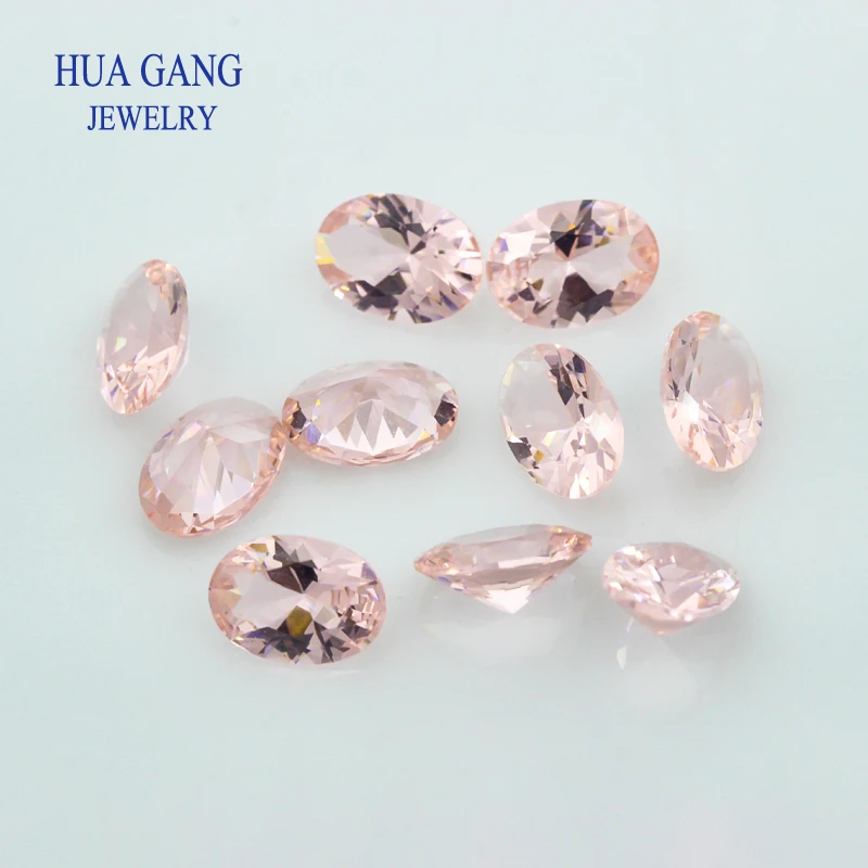 180# Morgan Nano Stone Oval Shape light pink Synthetic Gems For Jewelry making 2x3~10x14mm