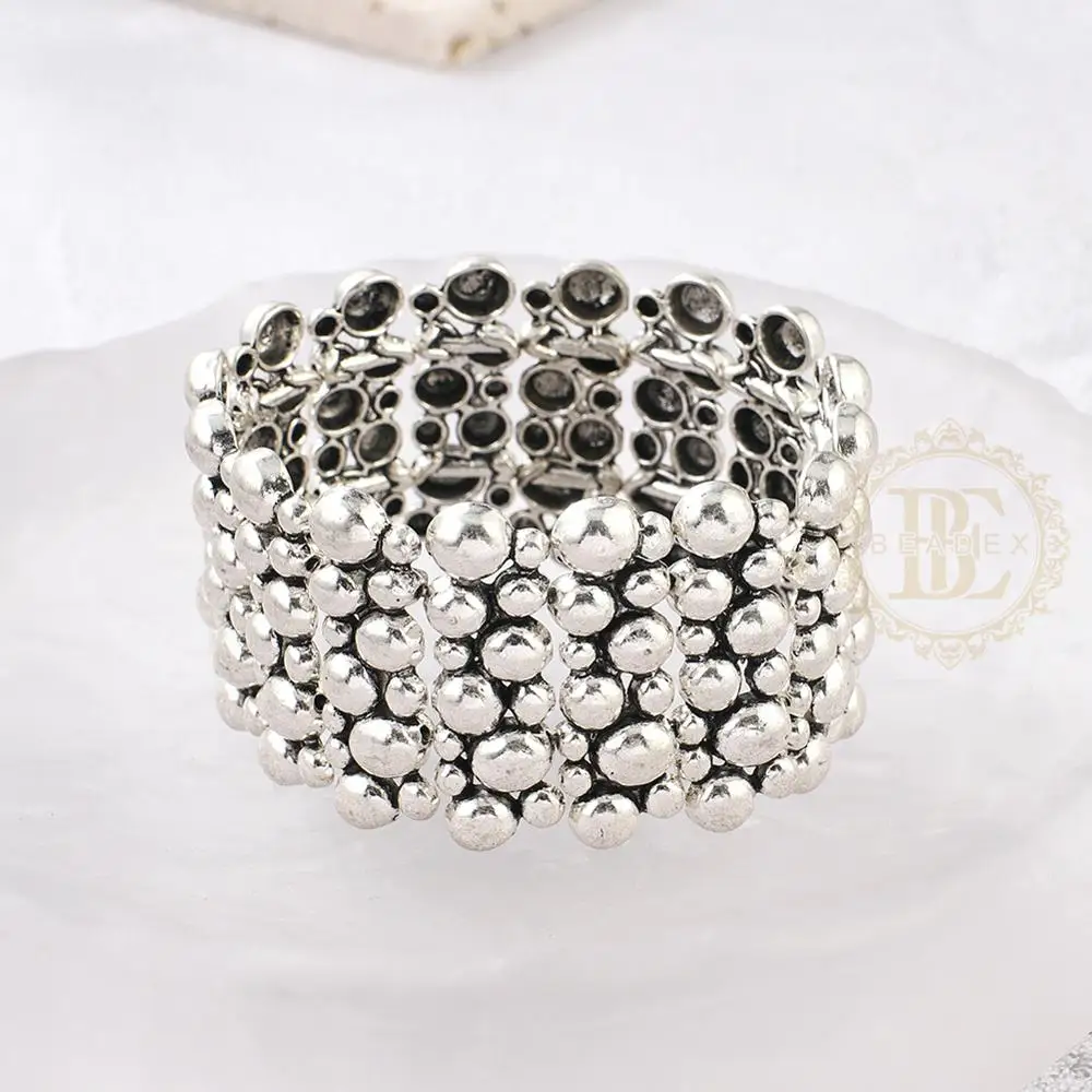 One Fashion Jewelry Vintage Finish Zinc Based Alloy Bracelet with Elastic Cord (BE27)