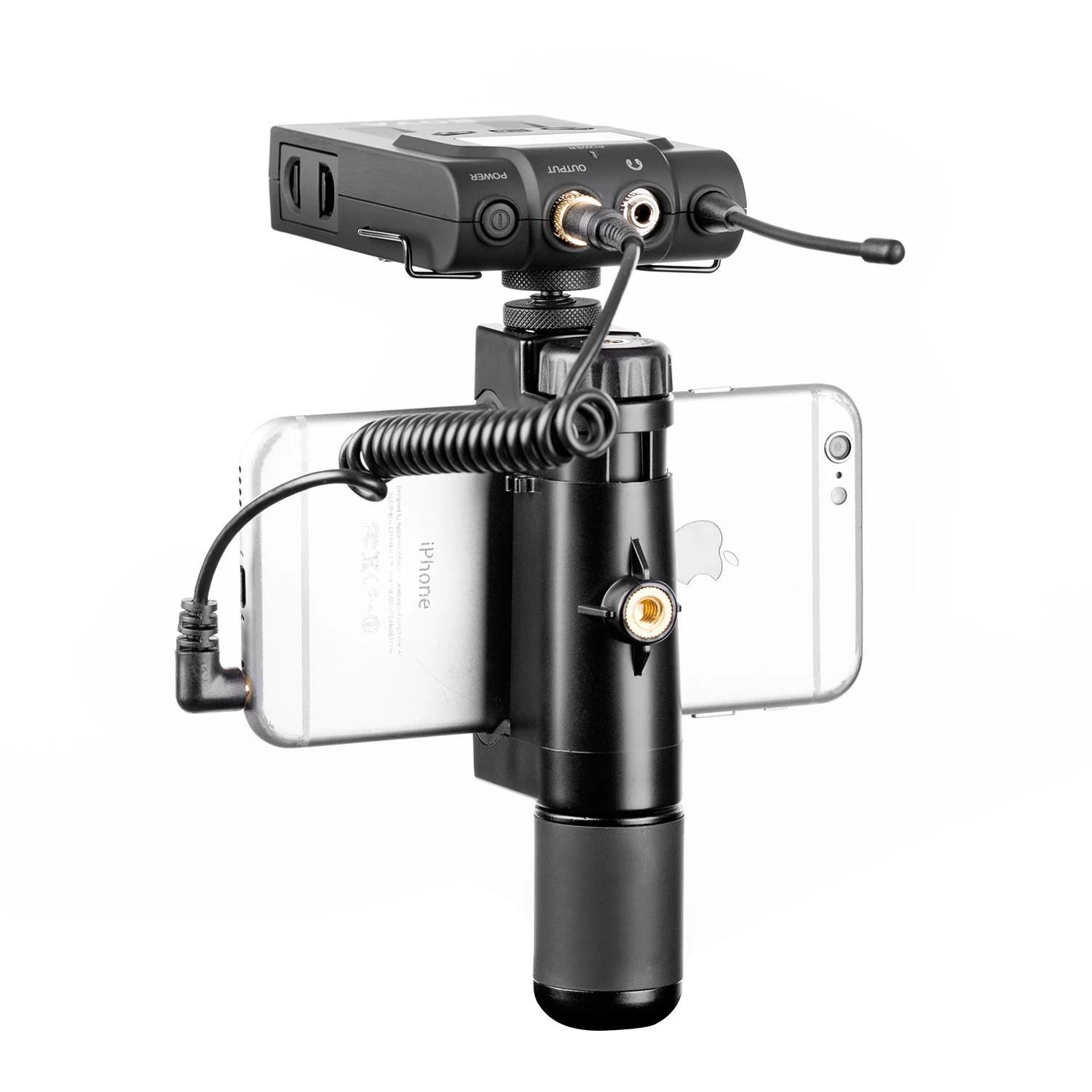 Sevenoak SK-PSC1 Handheld Holder Adjustable Selfie Stand Filmmake Grip & Interview Mic Dual Mount for iPhone 8 8 Plus 6 Huawei