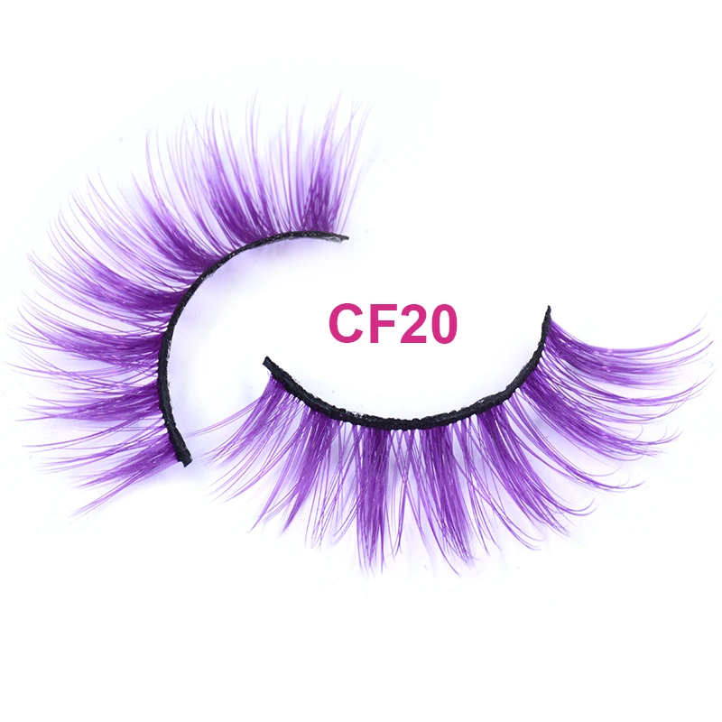 OKAYLASH 3D Dramatic Cruelty Free Faux Mink Colored Eyelashes Natural Long Colorful Blue  Eye Lashes for Cosplay Party Make Up