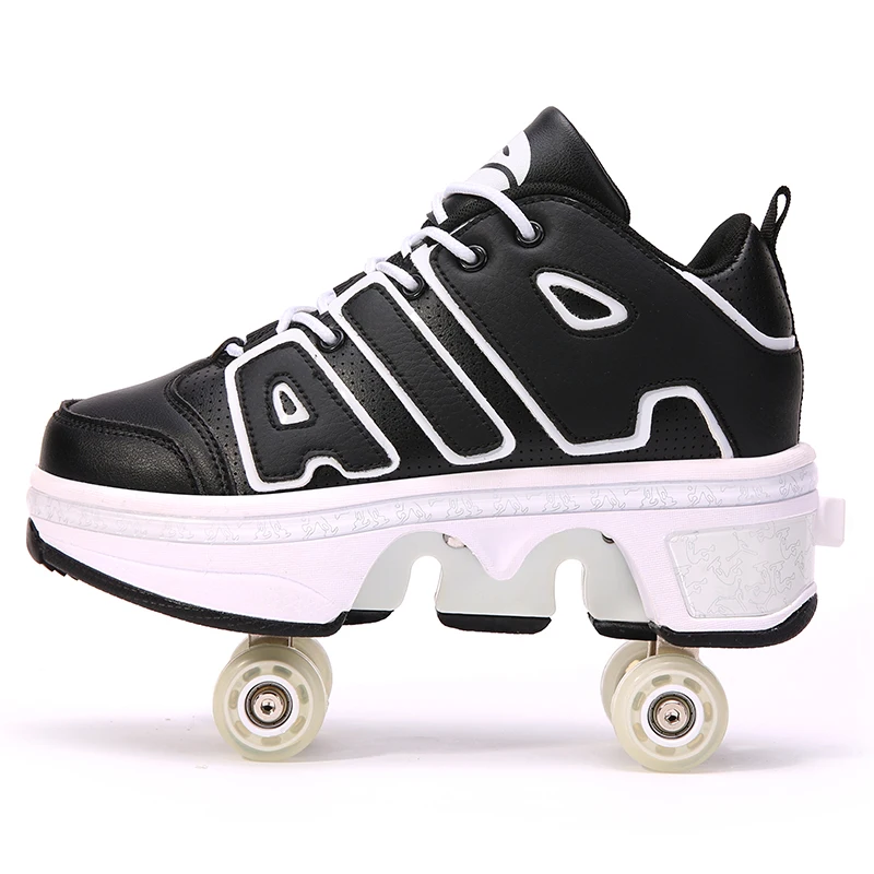 Boys wheelys shoes adult students children net celebrity four-wheeled sliding sports shoes with wheels girls deformed shoes