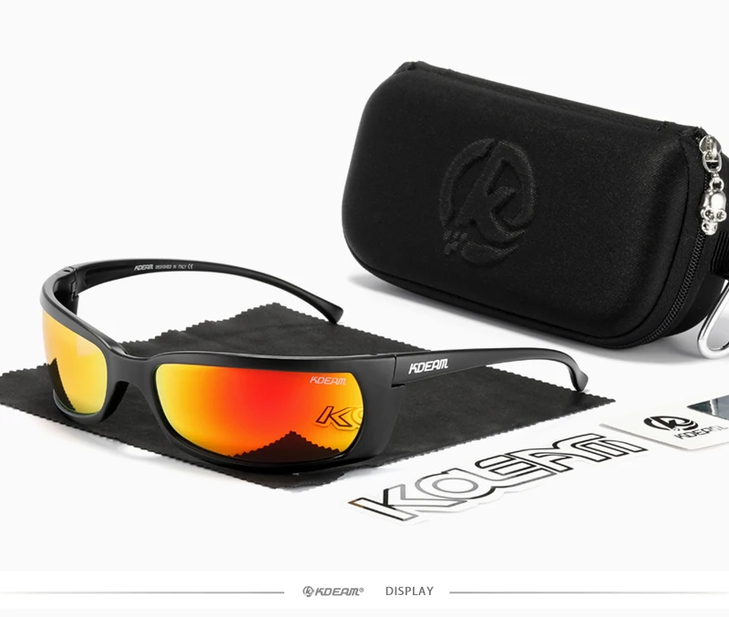 KDEAM Outdoor Sport Brille Polarisierte Sonnenbrille Männer Einzigartig Shaped Gläser Mit Harten Box Minimal Design 2021 – Detail 19
