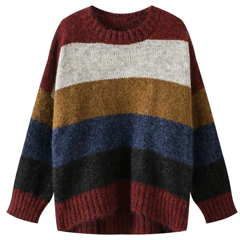 Women's Sweater Spring 2021 New Best-selling High-quality Knit Sweater Autumn and Winter Lazy Fashion Trend Long-sleeved Pullove