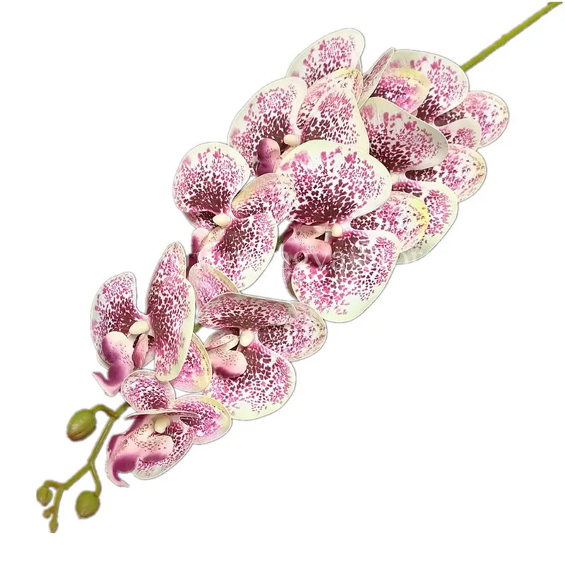 5pcs Latex Butterfly Orchid Long Stem 3D Printing Faux 9 Heads Real Touch Phalaenopsis Orchids 33 Colors Artificial Flower