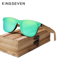 KINGSEVEN Sunglasses for Men UV400 Polarized Women Wooden Bamboo Sun Glasses gafas de sol hombre Fashion Fishing Cycling Eyewear