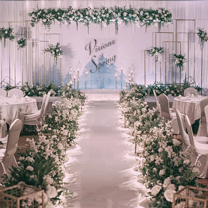 Beautiful White Wedding Carpet Aisle Runner Indoor Outdoor Party Event Ceremony Wedding Decoration Custom Length Wedding Carpet