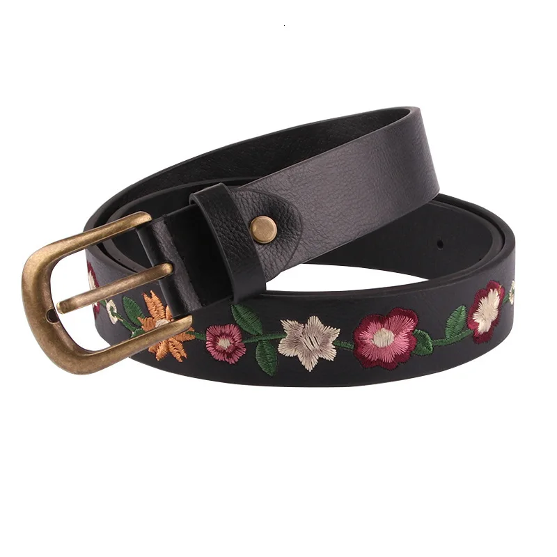 

New Embroidered Flower Decoration Ladies Belt Retro Belt Fashion Women's Classical Chinese Style Skirt