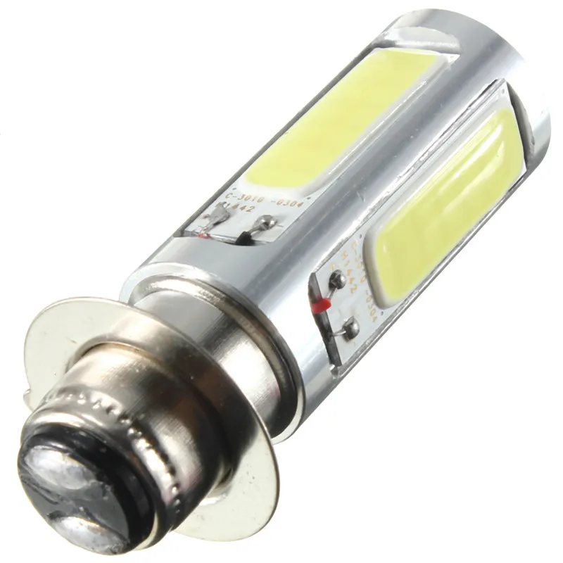 2pcs/lot 10W H6M PX15d COB LED Headlight Motorcycle Fog Light Bulb 6500K White Universal