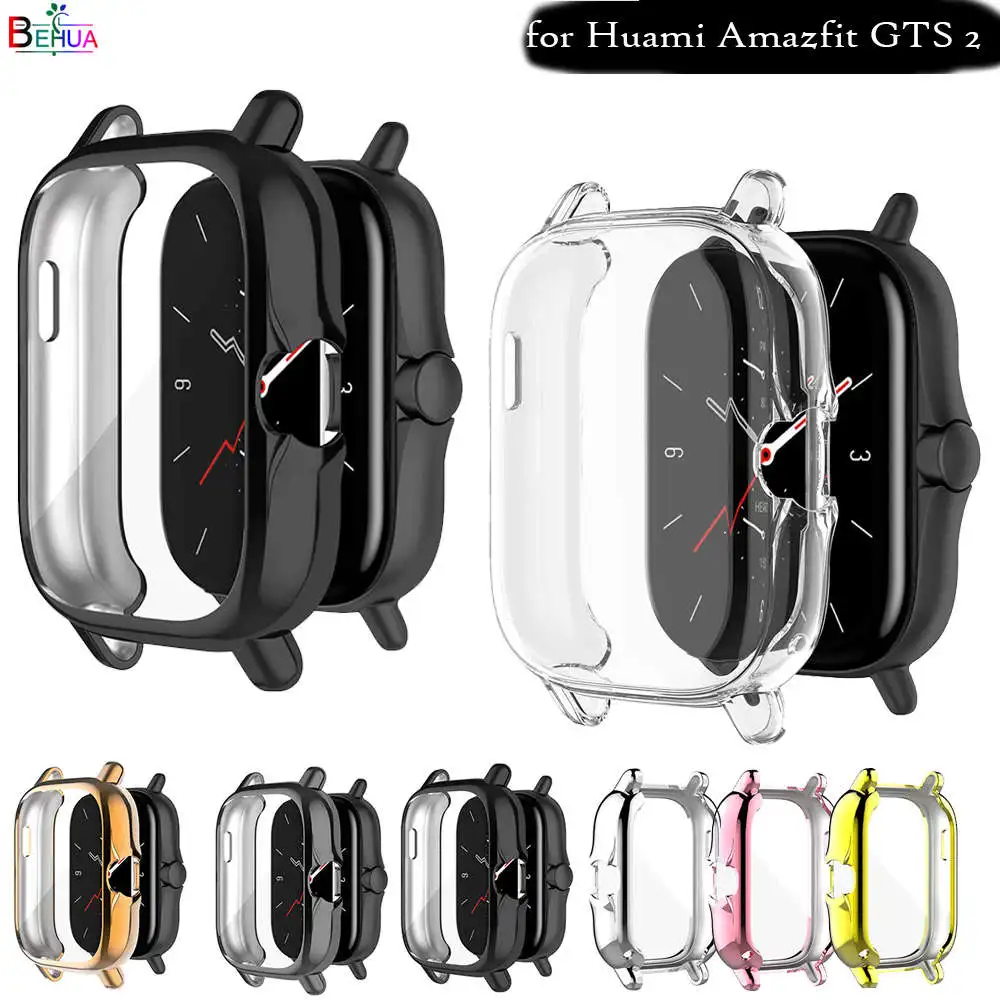 Screen Protective Watch Case For Huami Amazfit GTS 2/GTS 2e Full Protector Cover Shockproof Ultra-Thin TPU Transparent Shell