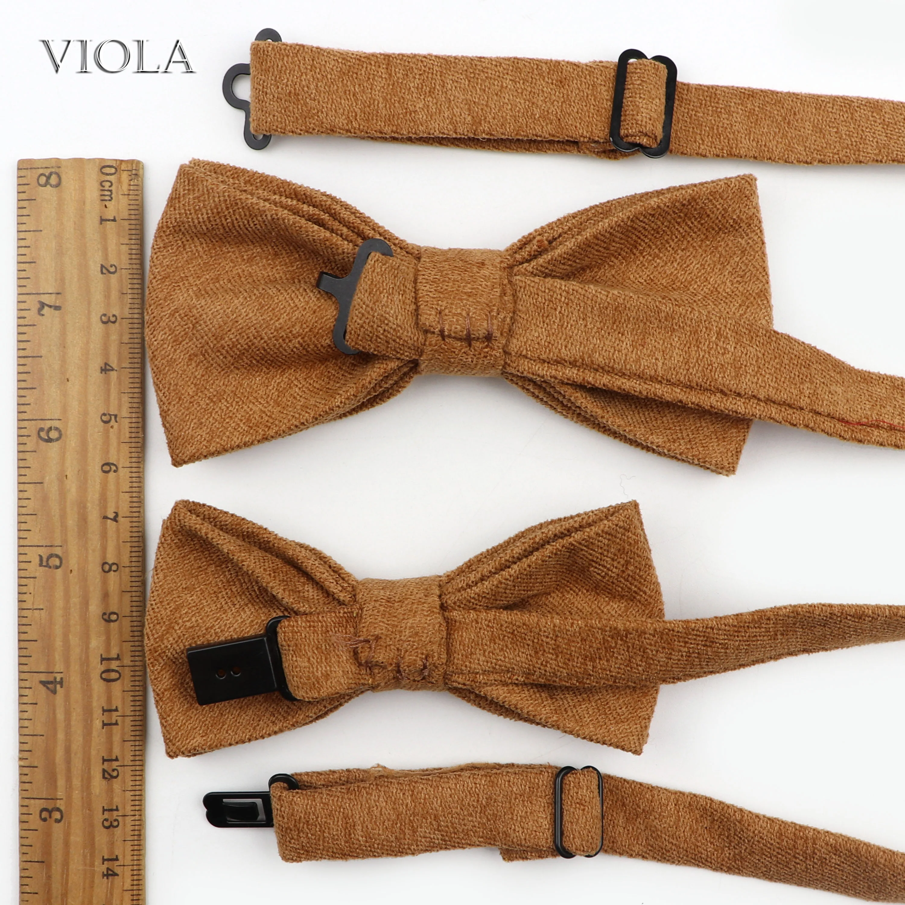 Khaki Maple Solid 2.5cm Suspender 7cm Cotton Corduroy Tie Hankie Bow Sets Men Kids Cravat Brace Elastic Straps Wedding Accessory