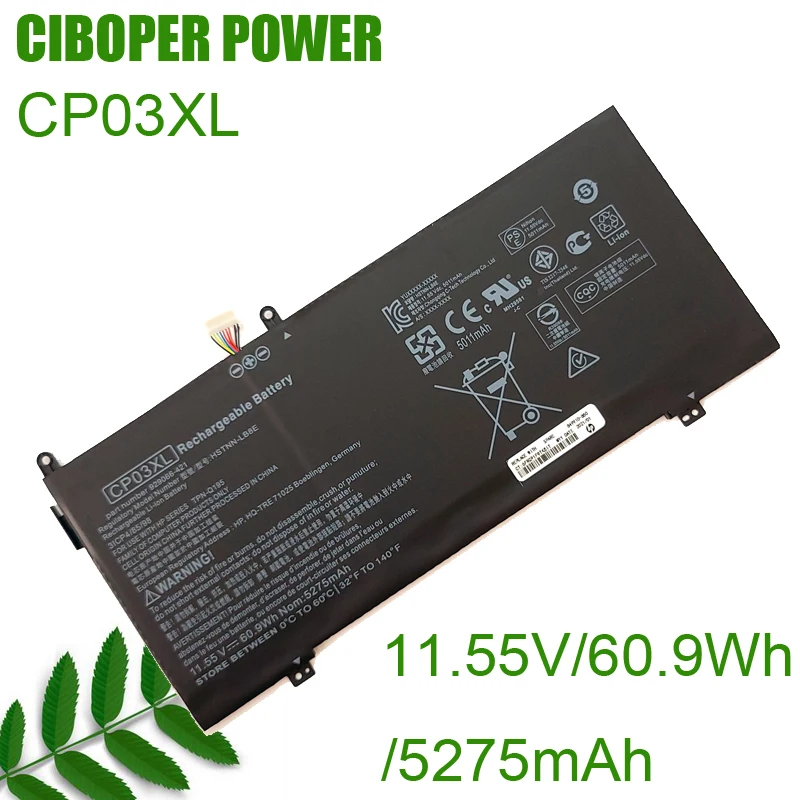 

CP Genuine Laptop Battery CP03XL 11.55V/60.9Wh5275mAh For x360 13-ae049ng 13-ae040ng 13-ae052nr 929066-421 929072-855 HSTNN-LB8E