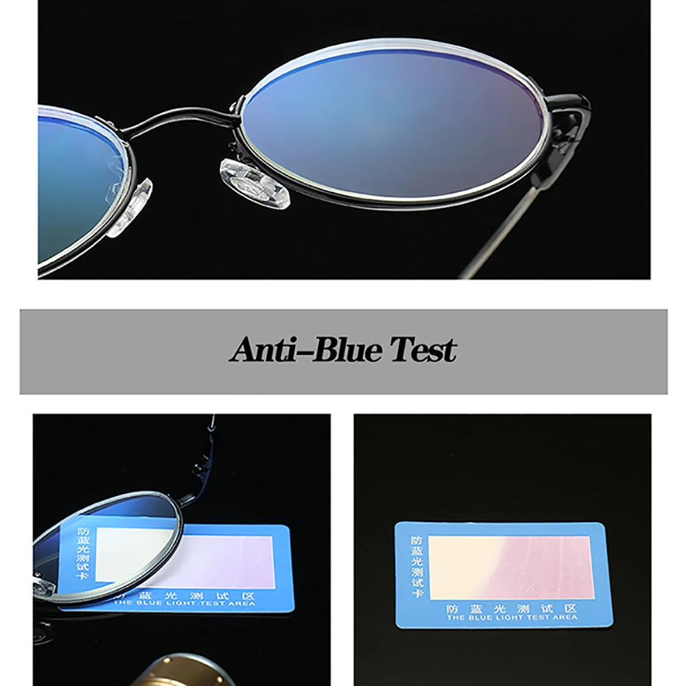 Retro Anti-Blau Licht Lesebrille Oval Design Halb Rahmen Hyperopie Brillen Runde Brille Männer Frauen Flexible Rahmen + 3,5 + 4 – Detail 7