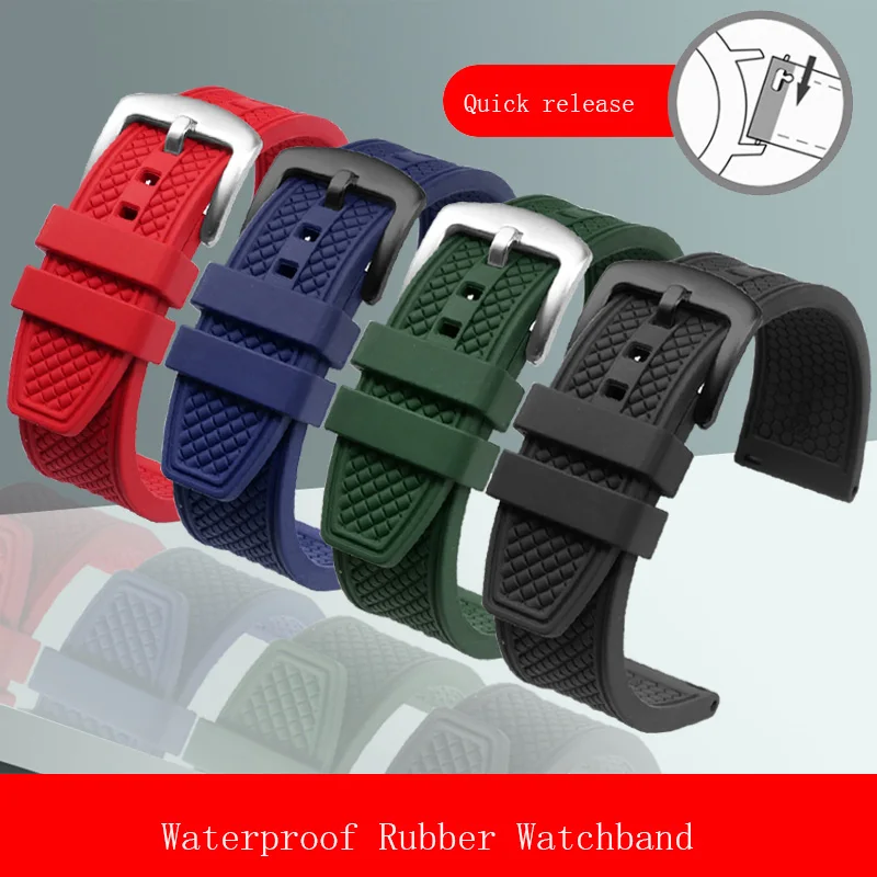 

Waterproof Rubber Watchband 20 22mm Leisure Sports Watch Strap Suitable For Casio Silicone Bracelet Black Blue