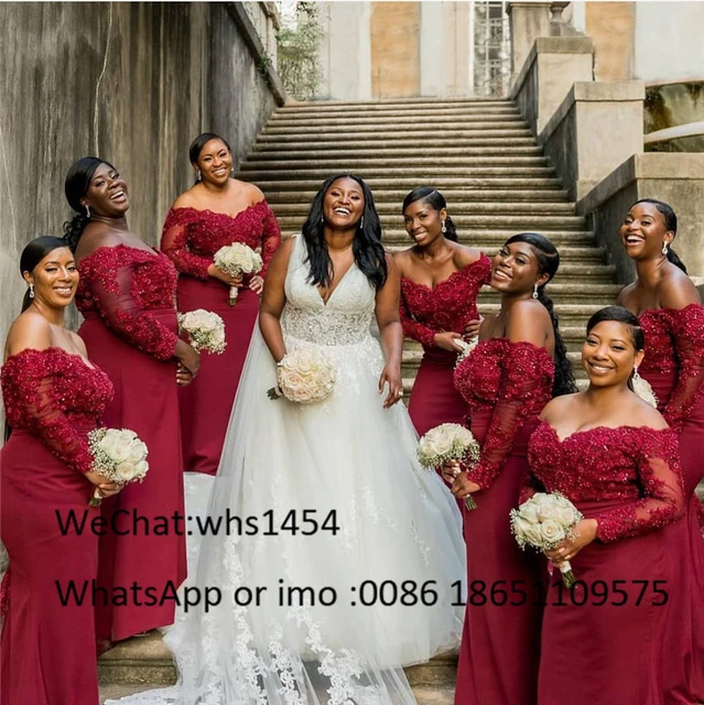 Robe De demoiselle d honneur sirene en dentelle elegante magnifique Vintage manches longues robe d invite De mariage africain nouvelle collection 2023 AliExpress