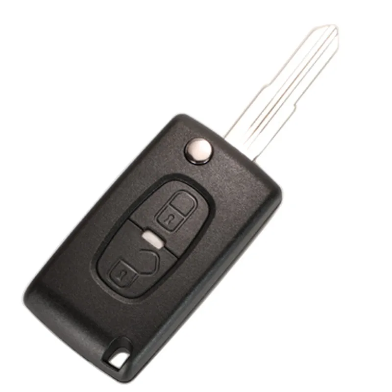 Jingyuqin Flip Remote Car Key Shell FOR Peugeot 4007 ET 4008 Citroen C-Crosser C4 Aircross 2 Button Fob MIT-11R Blade CE1731