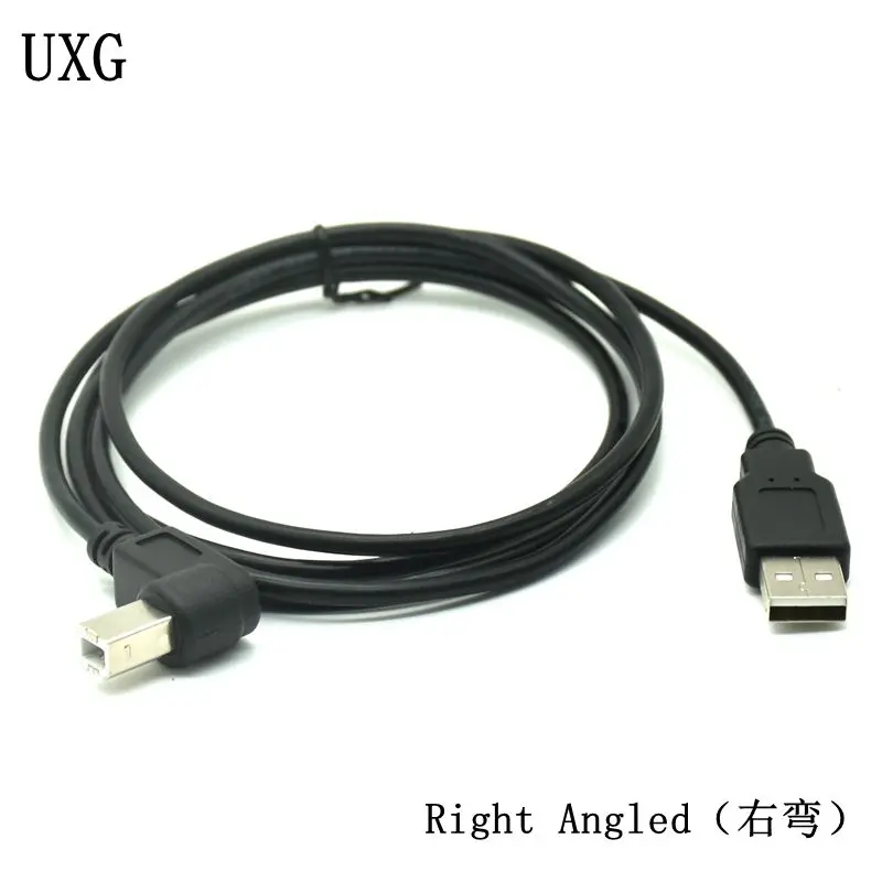 5 м 3 м USB-кабель Высокоскоростной 2,0 A-B штекер 90 градусов прямоугольный кабель для принтера Canon Brother Samsung Hp Epson Шнур 5 футов 1,5 м