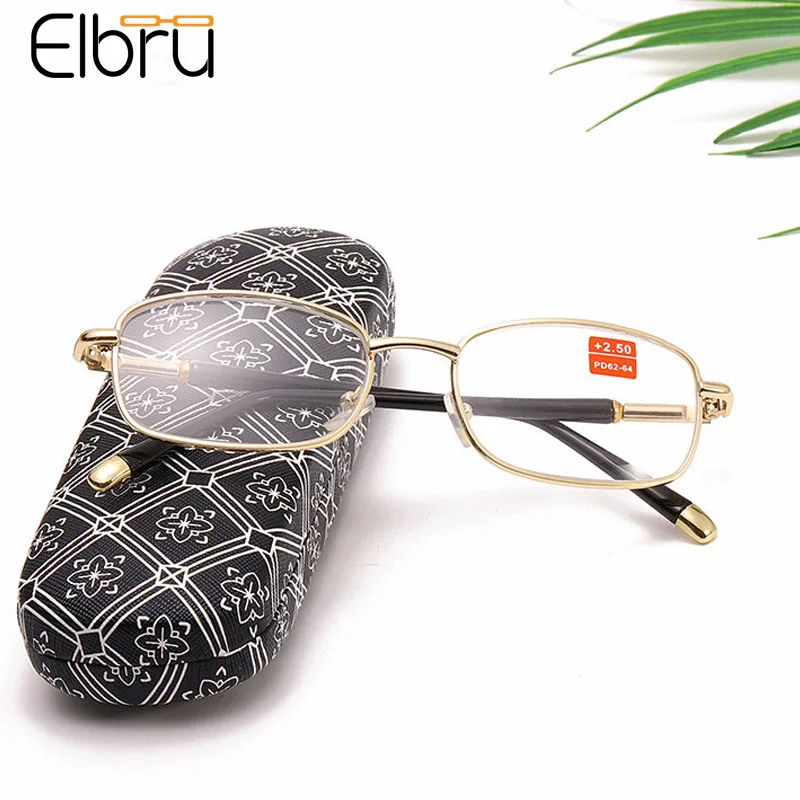 

Elbru Classic Women Men Metal Frame Reading Glasses Vintage Antifatigue Clear Lens Presbyopic Eyeglasses Diopters 1.0 3.5 4.0