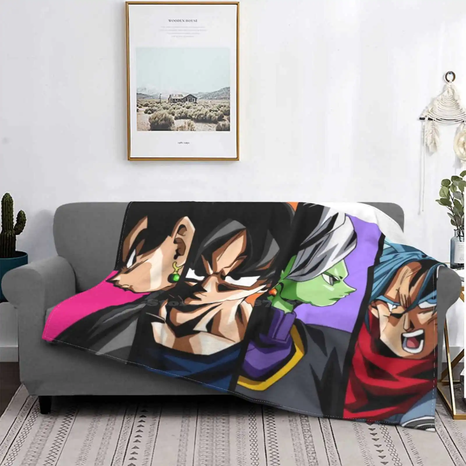 Z For Home Sofa Bed Camping Car Plane Travel Portable Blanket San Z Cartoon Fighter Z Bandaged Mate Friends Manga Fight