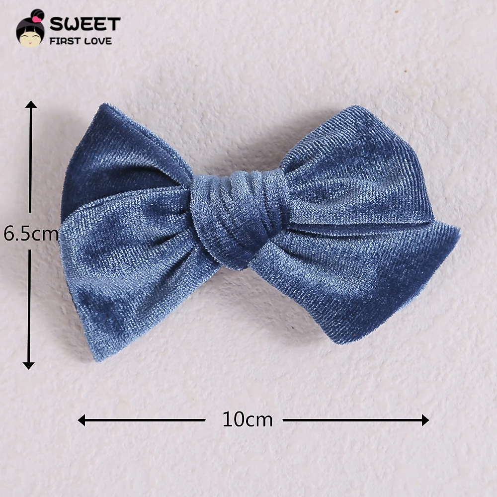 Velvet Candy Color Bow Knot Baby Hair Clips Sweet Hair Pins For Girls Children Headwear Fashion Baby Hair Accessories Gift