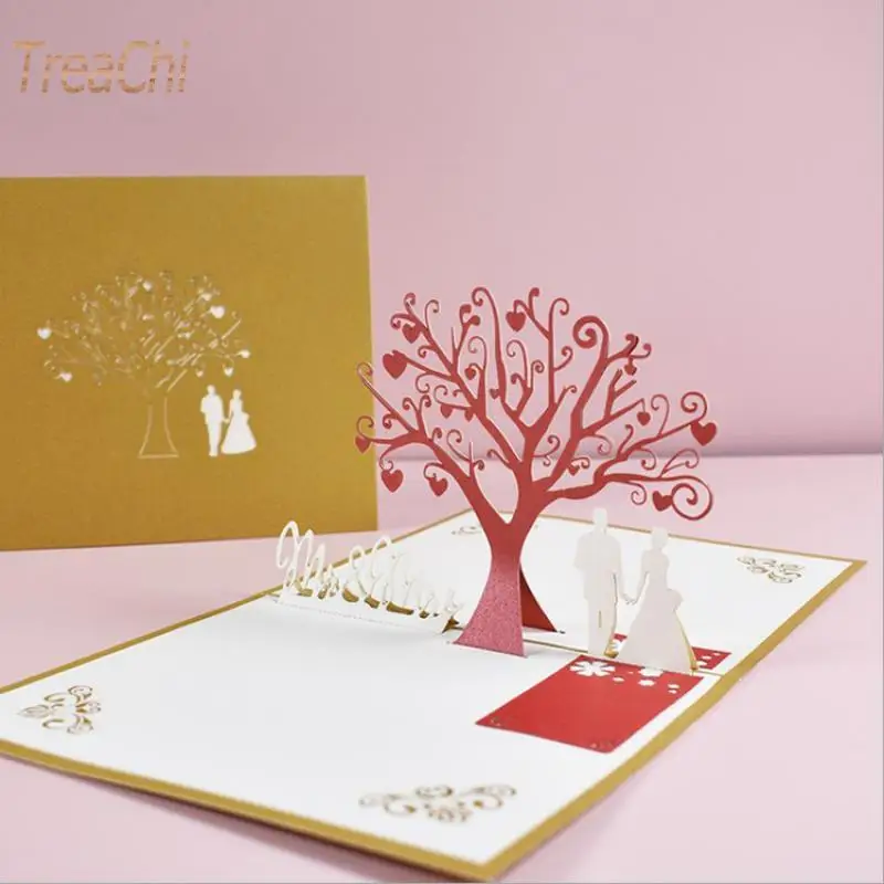 3D Three-Dimensional Love Greeting Card Confession Card Valentine's Day Send Girlfriend Chase Girl Wedding Invitation