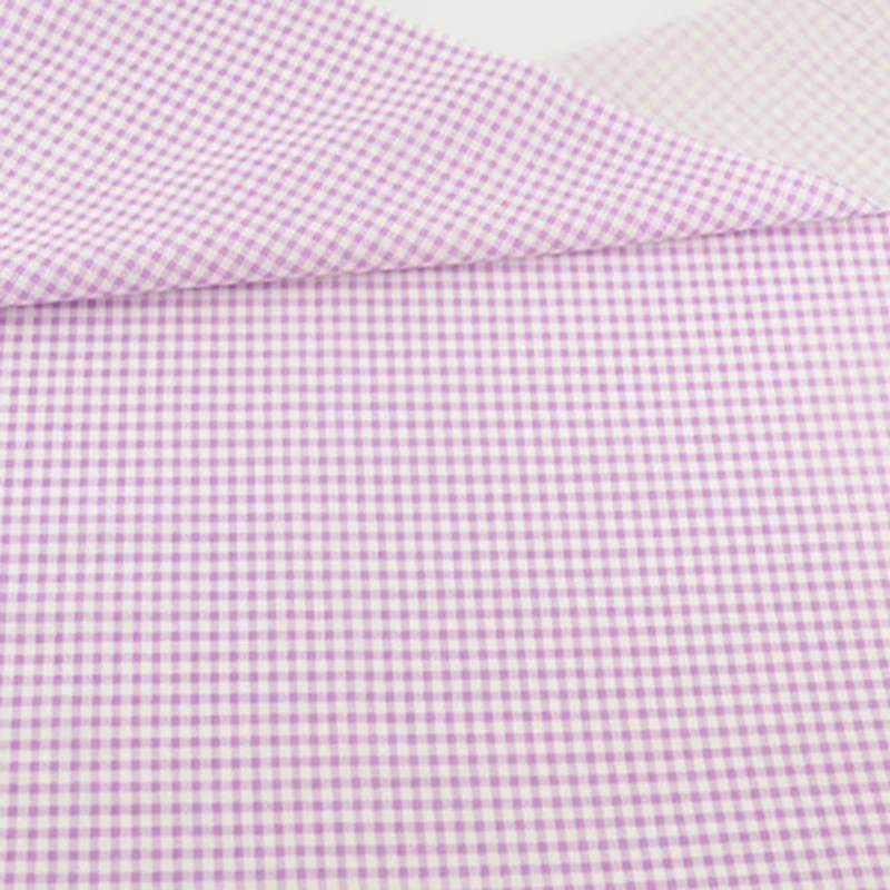 Purple and White Check Style 100% Cotton Fabric Sewing Tecido for Doll's DIY Clothes Crafts Patchwork Tilda Fat Quarter Art Work