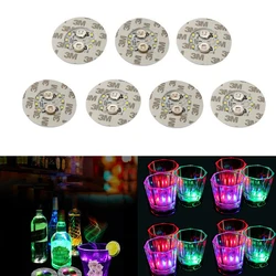 Mini Garrafa Adesivos com Luzes LED, Porta-copos, Light Up Coasters, Mat para Clube, Bar, Decorações de Festa de Casamento, 6LED, 1Pc