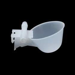10Pcs White Bird Drinking Bowl Chicken Cage Style Drinking Bowl Semi Automatic Poultry Bird Drinking Bowls Bird Cage Accessories