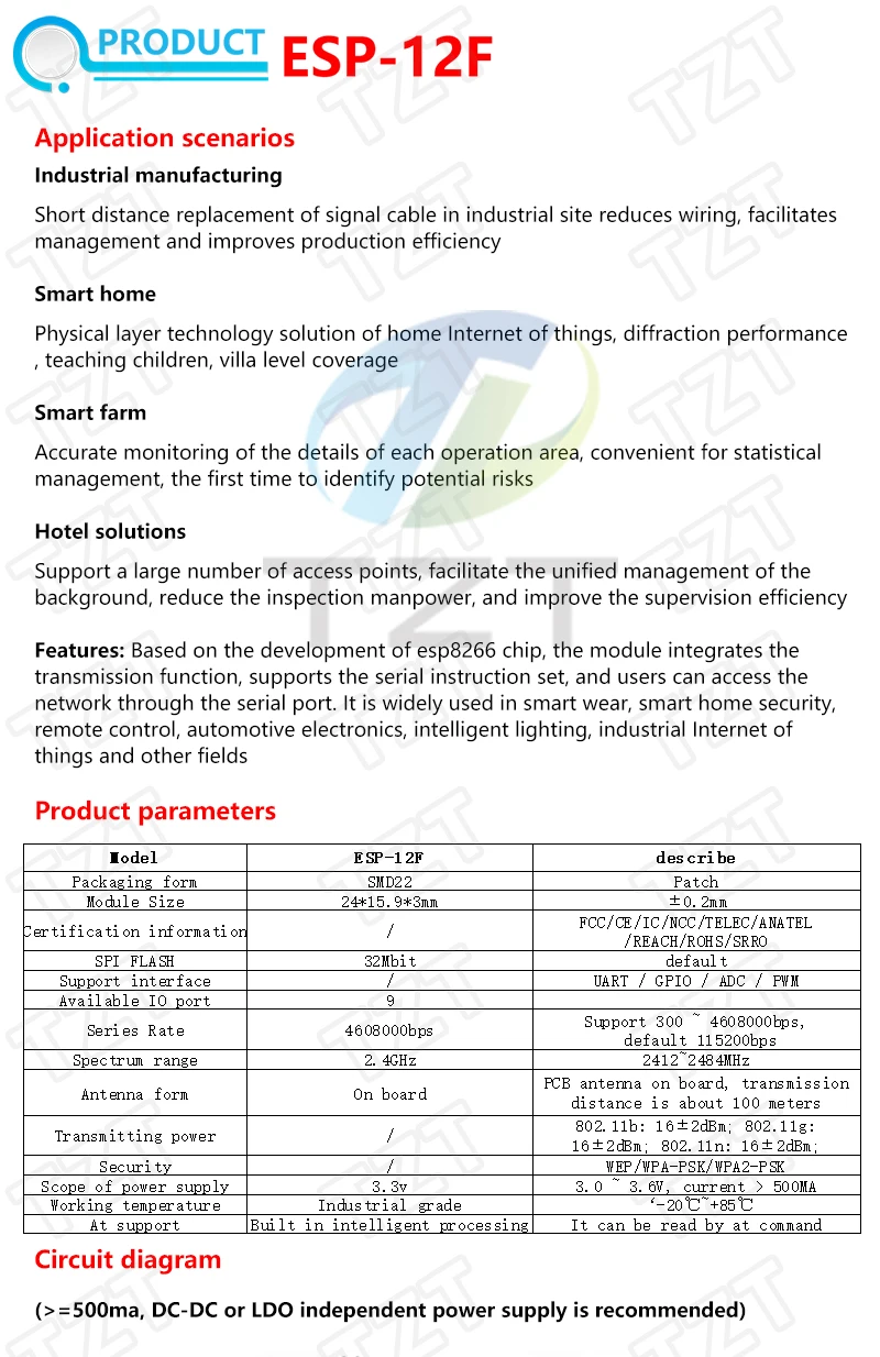 ESP8266 ESP-01 ESP-01S ESP-07 ESP-12E ESP-12F ESP-32 ESP-32S Serielles WLAN-Modul Drahtloser Transceiver 2,4G für Arduino – Detail 14