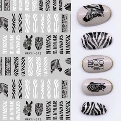 Animal Nail Stickers Manicure Set - Zebra Leopard Print Alphabet Pattern Decor Sliders Decals for Beauty Enthusiasts