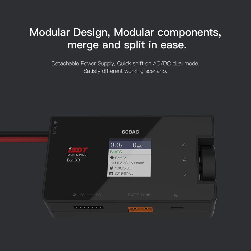 ISDT 608AC Battgo Lipo Battery Charger AC/DC Smart Charger for Life, Lilon, LiPo, LiHv/Pb/NiMH Battery Balance Charger Discharge