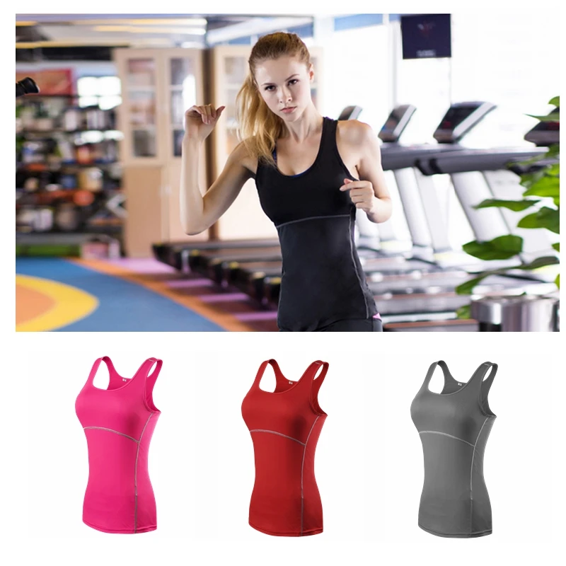 Women\'s Athletic Sleeveless vest Compression Quick Dry Yoga Sport Shirts Vest Tights Base Layer Gym Running Quick Dry Tank Top S