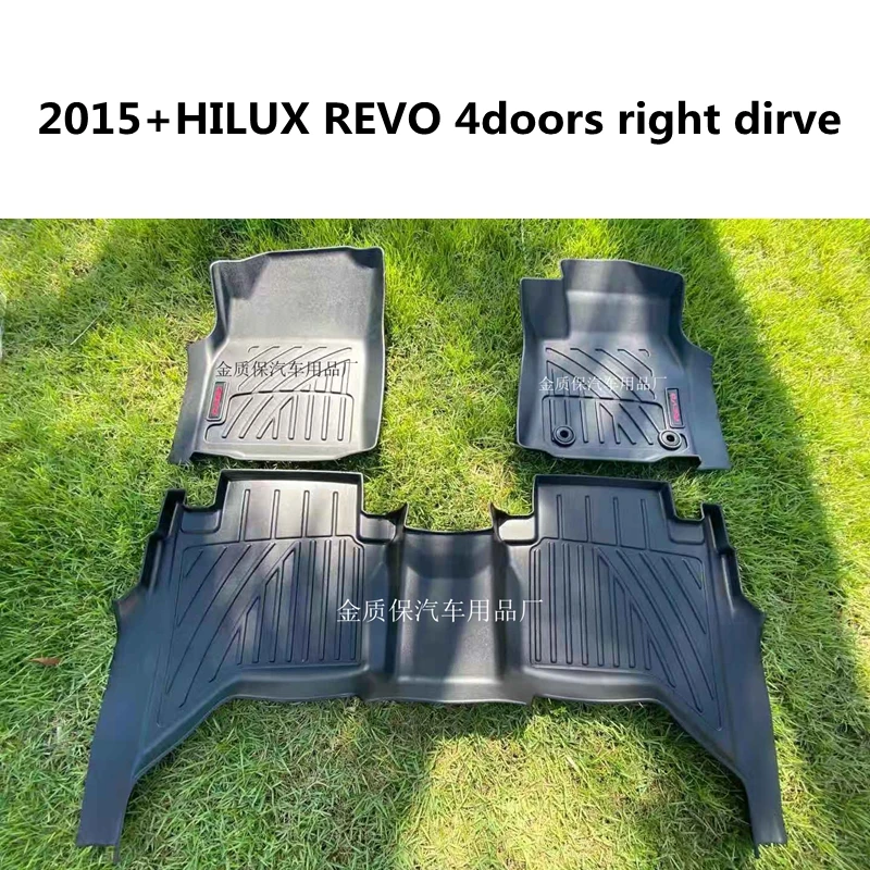 Use for TOYOTA HILUX VIGO REVO ROCCO car carpet Hilux car floor mats Full Set Trim to Hilux VIGO REVO waterproof  floor mats