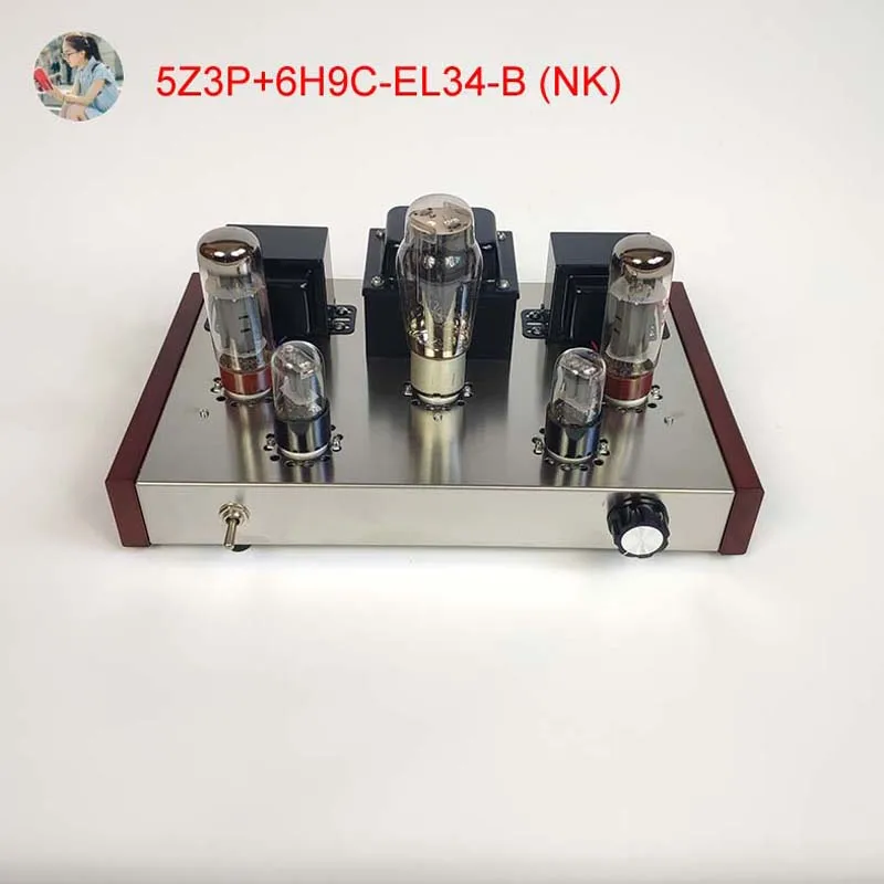 

Nobsound Tube Amplifiers DIY Kit 5Z3P + 6H9C + EL34 Stainless Steel Shell Single-Ended Power Output 2 * 13W AC110V / 220V