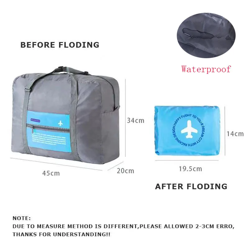 Wateproof Foldable Hand Travel Bag Unisex Suit Nylon Handbag Casual Organizer Aircraft Storage Bags Portable Small Luggage Bag