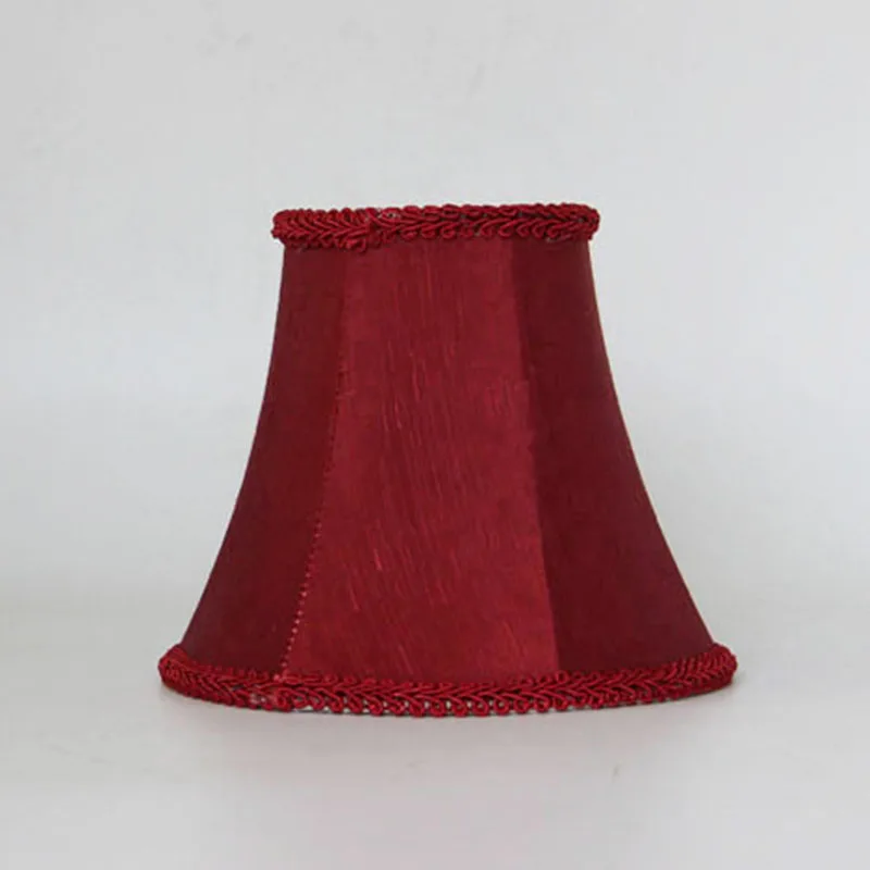 DIA15cm Vintage Red Wine Color Wall Lampshade,DIY Fabric Chandelier Candle Covers , Mini Table Lamp shades, Clip On