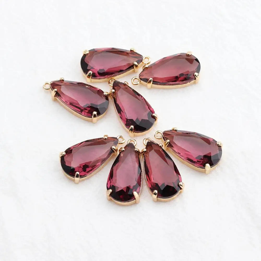 GUFEATHER M556,Crystal gemstone,jewelry accessories,Metal frame,hand made,charm,jewelry making,diy earrings pendant,10pcs/lot