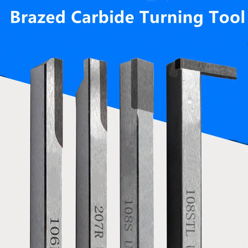Imagem -02 - Torno de Metal Ponta de Carboneto Cortador de Torneamento Chato Bit Cnc Soldado Tungstênio Liga Dura Conjunto de Ferramentas de Corte Rosca