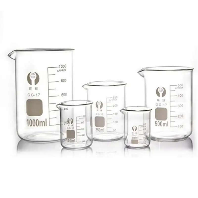 New 5ml,10ml,25ml,50ml,100ml,150ml,200ml,250ml  Pyrex  Glass beaker Borosilicate GG-17 Graduated Beakers