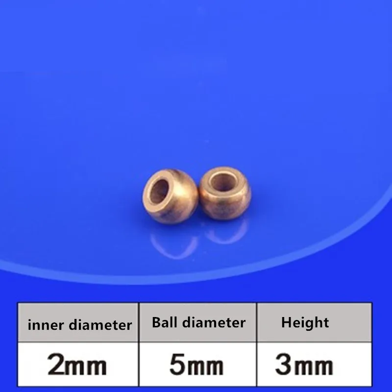 10pcs/lot Ball Bearing Iron Copper Base Inner Diameter 2/4/5mm Ball Diameter 5/7.55/8/11mm Height 3/5/7mm Small Bearing gear