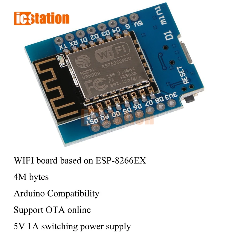 ใหม่ ESP-12 D1 Mini NodeMcu อินเทอร์เน็ต Lua WIFI ของคณะกรรมการพัฒนาการจาก ESP8266 4M แฟลชสำหรับ WEMOS