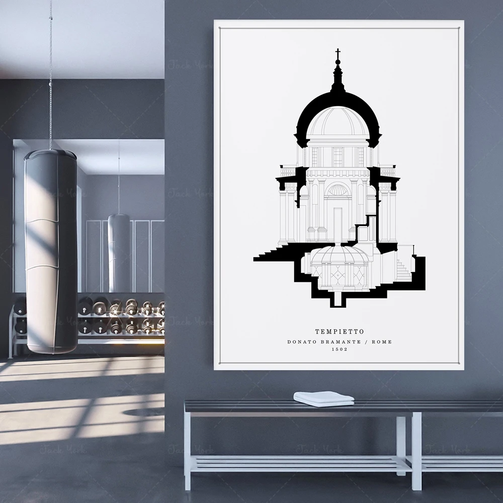 Tempietto | Donato Bramante | Digital Download Architecture Print - Architecture Printable Drawing