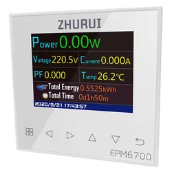 EPM6700 AC energy/power meter /thermometer with free 60A and 120A transformer and temperature sensor