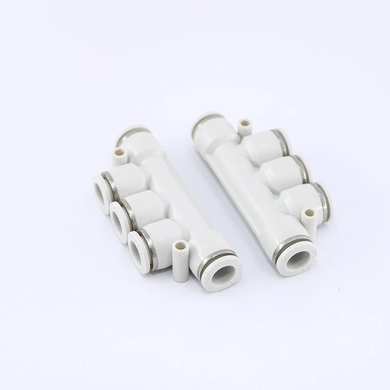 1pcs Pneumatic reducer PK five-way PK4 PK6 PK8 PK10 PK12 pneumatic air tube cylinder quick plug connector white