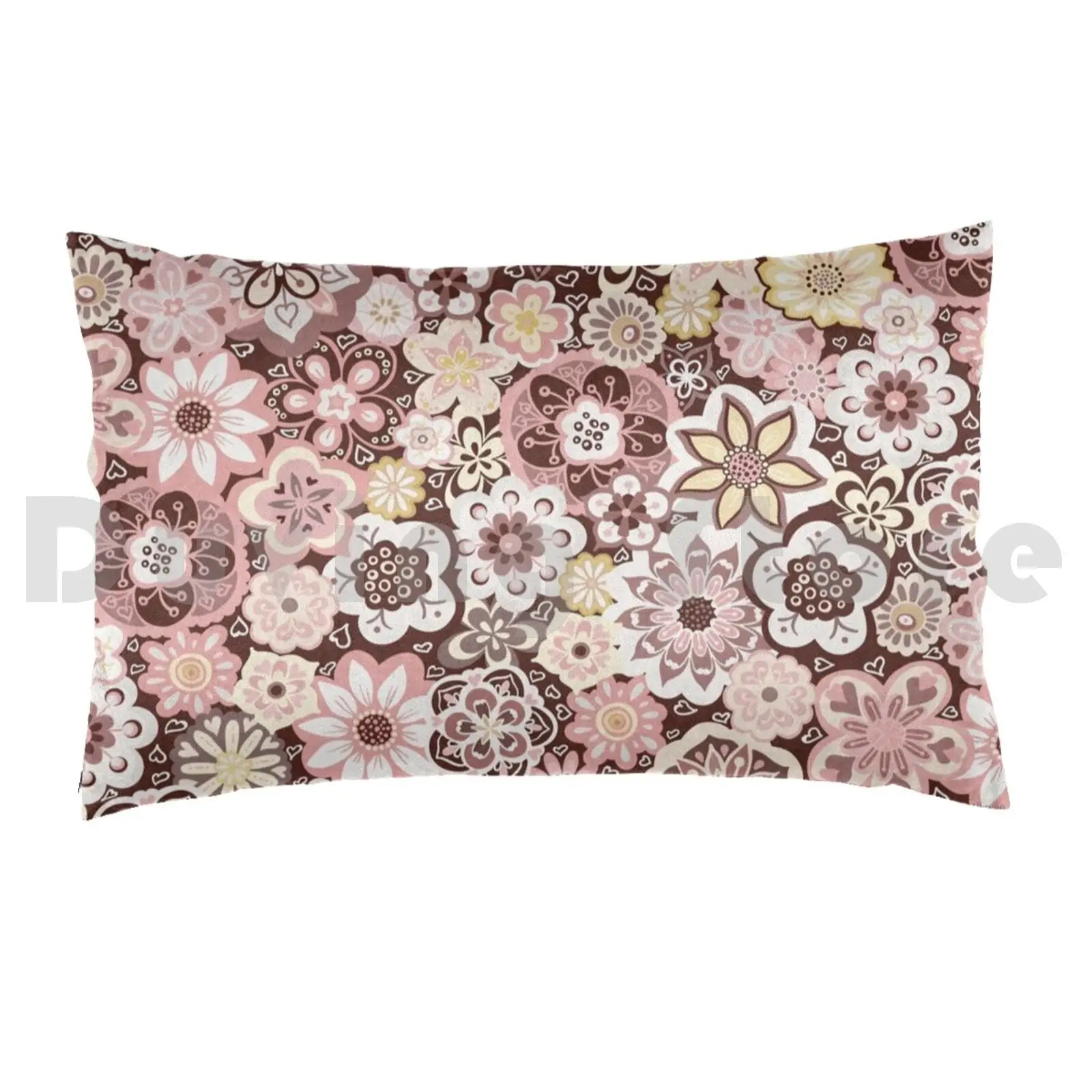 Beautiful Bouquet Of Midsummer Blooms In Pink , Yellow And Brown Pillow Case Printed 50x75 Beautiful Beauty