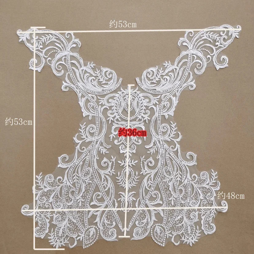 Luxury  New Design Embroidered Applique Lace  DIY Veil  Applique Medallions Piece For Bridal Dress