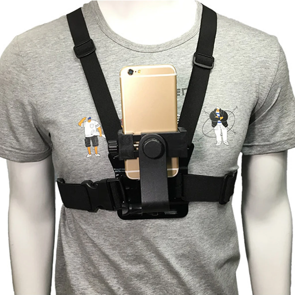 Hiking Smartphone Sports Portable Chest Strap Phone Clip Mount Camping Fishing