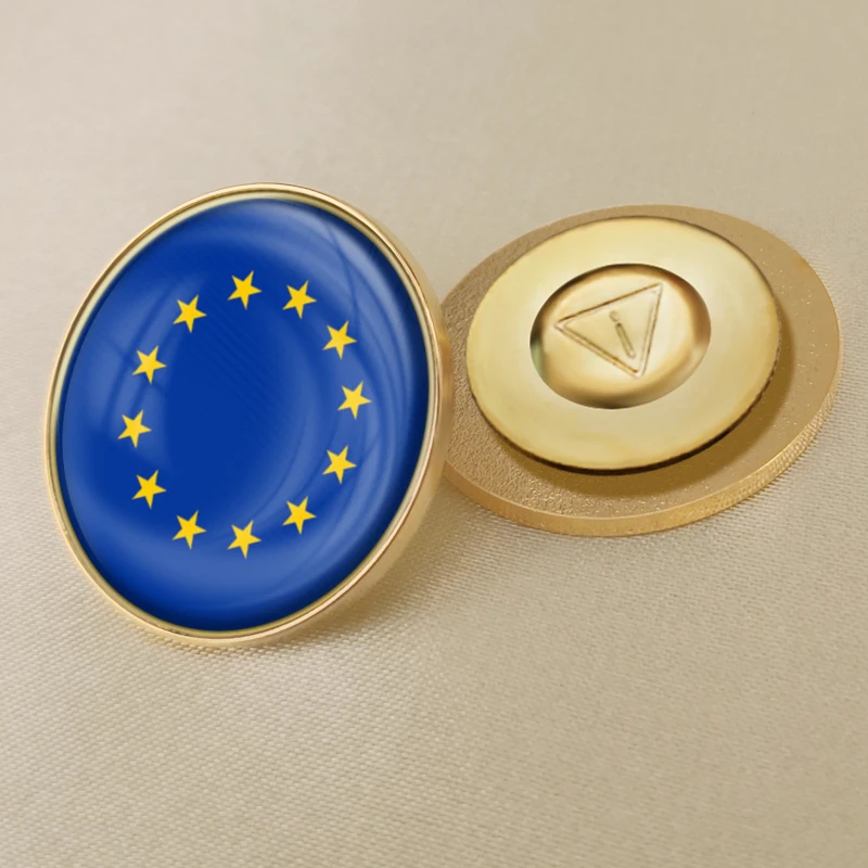 European Union Flag Brooches Badges Lapel Pins