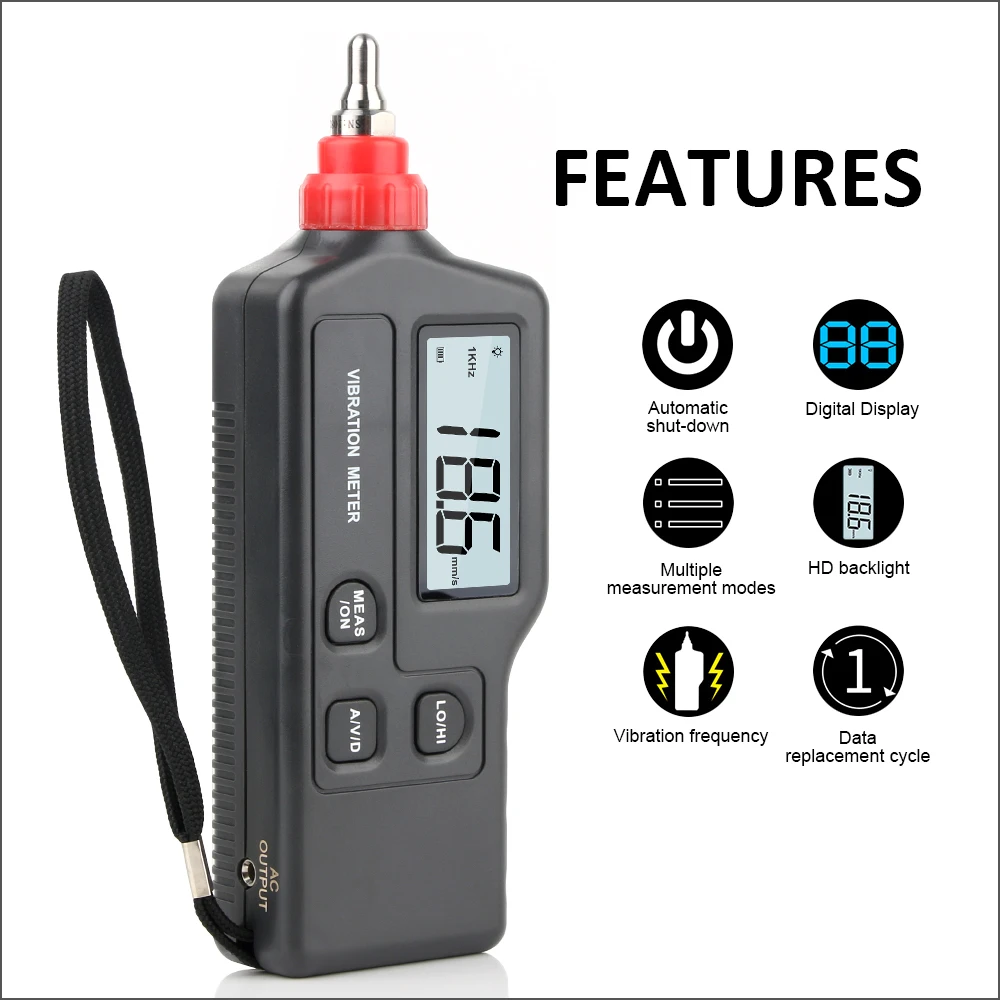 DZYTEK Penganalisa Getaran Meteran Getaran Digital Vibrometer Anileador De Vibrator Genggam Sensitif Tepat