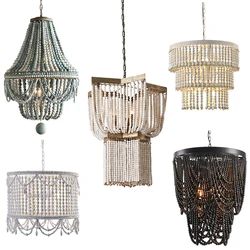 Large/wooden chandelier french/vintage/retro/nordic/wood chandelier for living room/foyer/dining room/kitchen/bedroom lighting