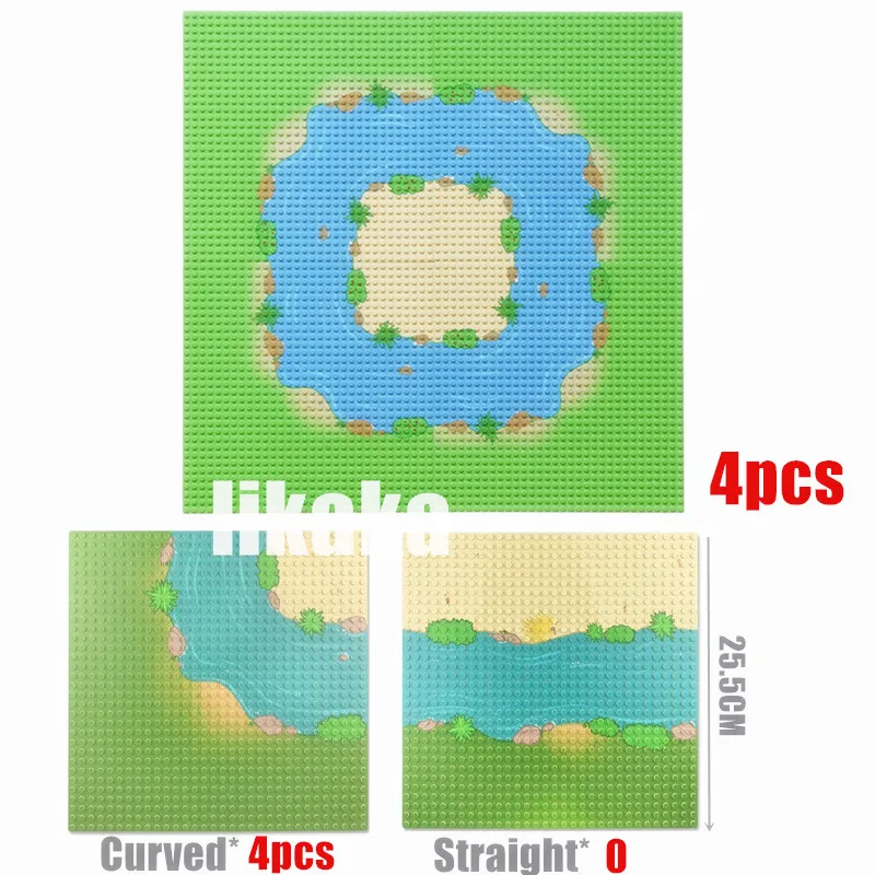 32*32 Dots Road Grondplaten Klassieke Bouwstenen Bouw Speelgoed Stad Straat Bricks Compatibel 32X32 Rivier Placas de Base